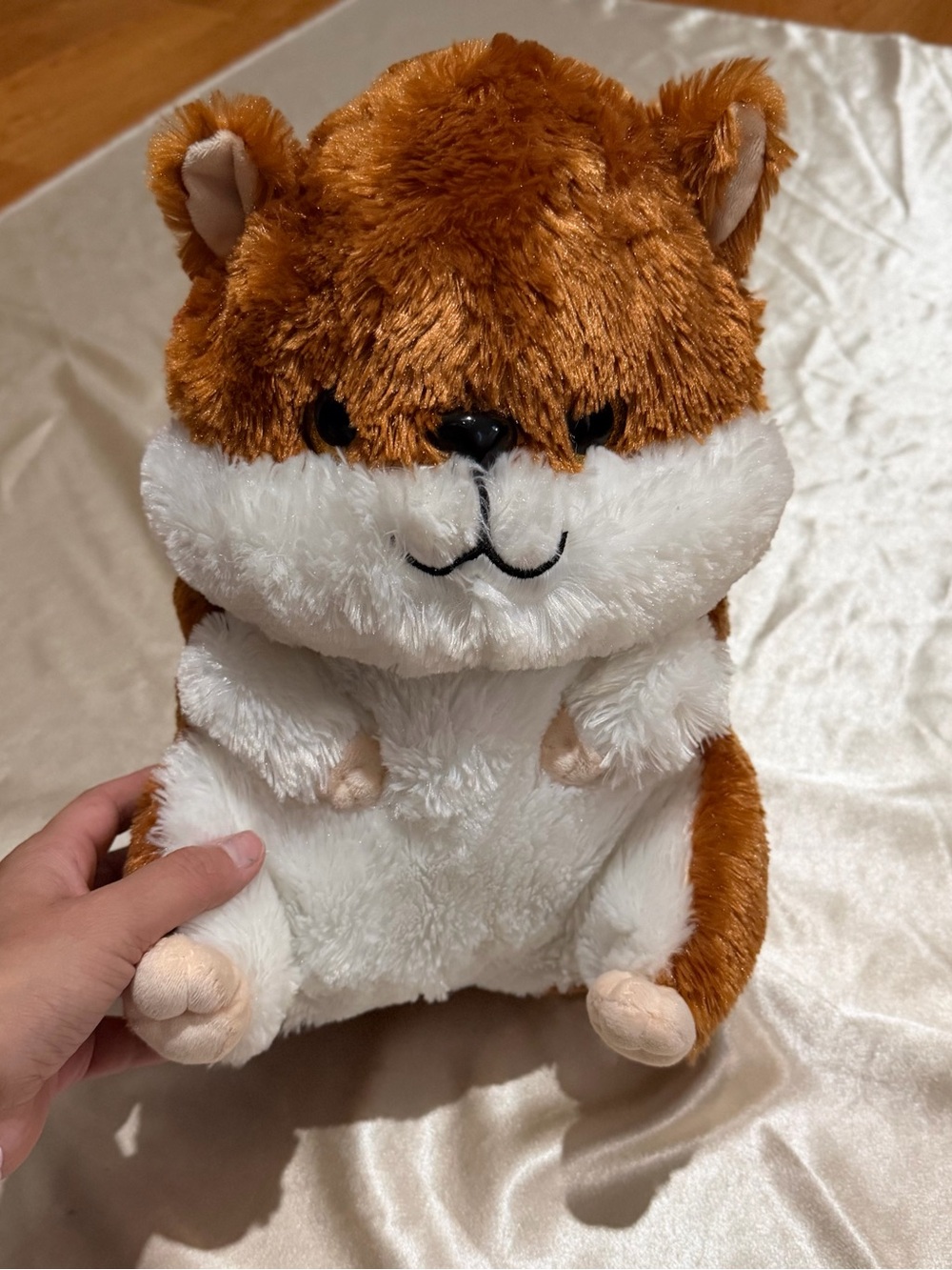 Brown and White Chubby Hamster Plush Stuffed Animal Toy 7 Inches